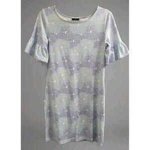 Sailor Sailor Women's XS Shift Dress Blue Knot Short Ruffle Sleeve Knee Length